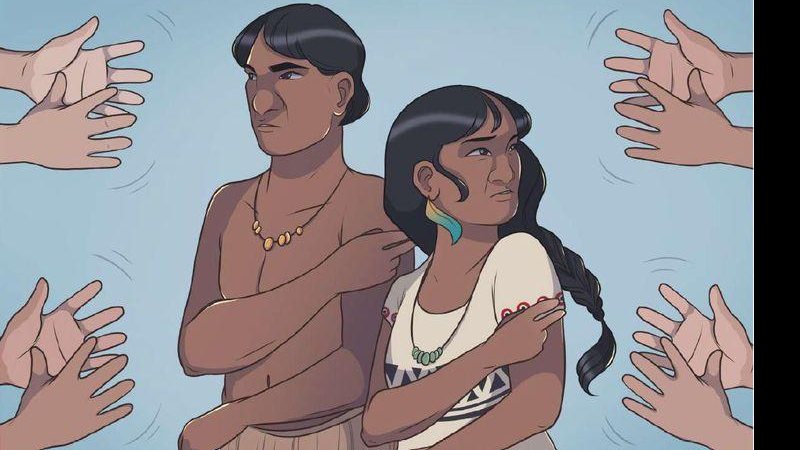 História em quadrinhos retrata língua indígena de sinais - © HQ Língua Indígena de Sinais