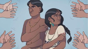 História em quadrinhos retrata língua indígena de sinais - © HQ Língua Indígena de Sinais