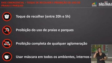 Toque de recolher vai começar às 20h, e qualquer aglomeração será proibida - Foto: Reprodução