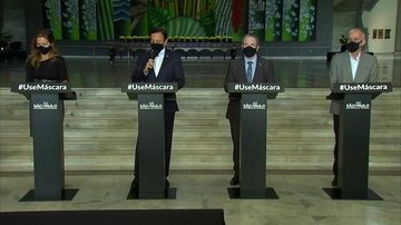 Medidas foram anunciadas pelo Governo estadual nesta quarta-feira, como forma de conter o avanço descontrolado da covid-19. "O Brasil está à beira de um colapso", afirmou o governador João Doria Coletiva do Governo Estadual - Foto:  Reprodução/TV Globo