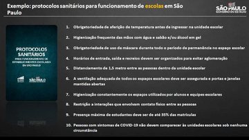 Diretrizes sanitárias para o funcionamento das escolas Plano São Paulo - Escolas - Foto: Reprodução / Plano SP