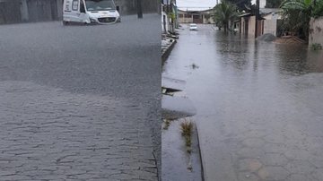 Bairro Corumbá, em Itanhaém Fortes chuvas em Itanhaém - Imagem: Reprodução