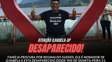 Reginaldo sumiu na última quarta-feira (21) em Ilhabela, SP - Foto: Divulgação