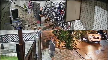 Câmeras de seguranças flagram dupla roubando bicicletas em condomínio de Santos - Reprodução/Facebook