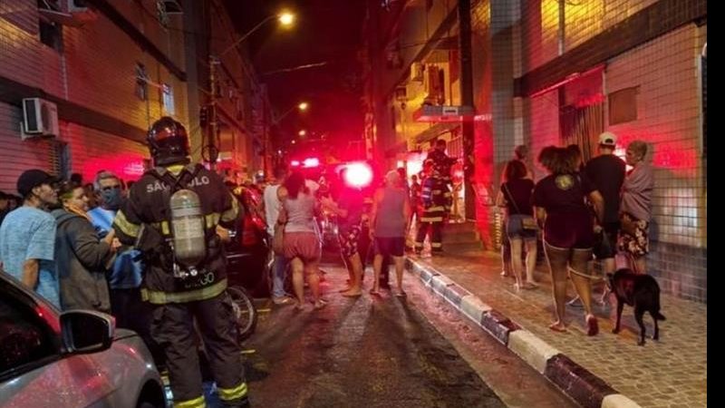 Fogo no BNH: Morador fica ferido em incêndio em Santos - Reprodução