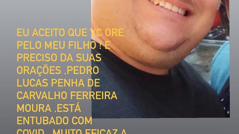 Pedro Lucas está intubado com Covid-19 - Foto: Divulgação Facebook Ratinho do Surf