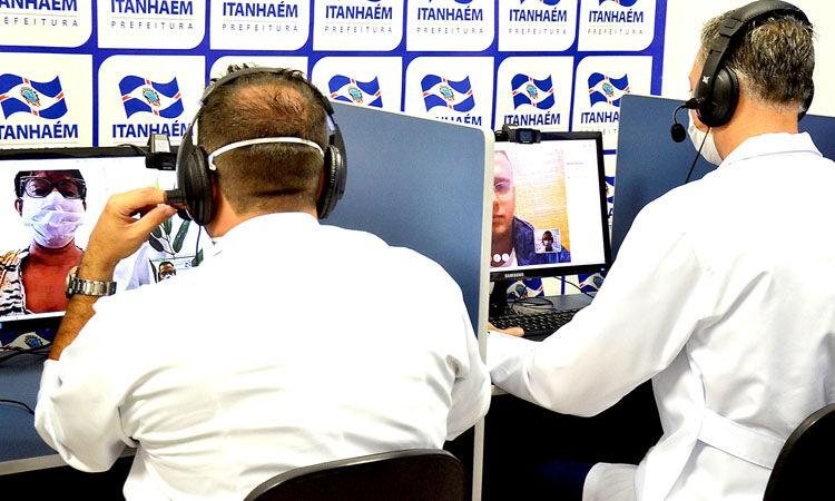 Dos 100 pacientes em monitoramento, 25% apresentaram agravamento dos sintomas e receberam agendamento do tele atendimento - Divulgação/Prefeitura de Itanhaém