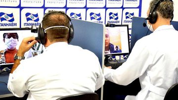 Dos 100 pacientes em monitoramento, 25% apresentaram agravamento dos sintomas e receberam agendamento do tele atendimento - Divulgação/Prefeitura de Itanhaém