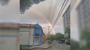 Depois da tempestade moradores 'clicam' lindo arco-íris em Santos - Leo Castanha/Instagram