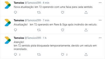 Foto: Reprodução Rodovia dos Tamoios/ Twitter
