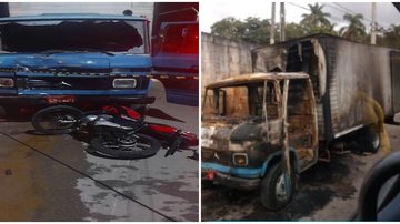 Jovem morre em grave acidente de moto e populares queimam caminhão após fuga do condutor em SJC - Foto: reprodução Portal Portinari