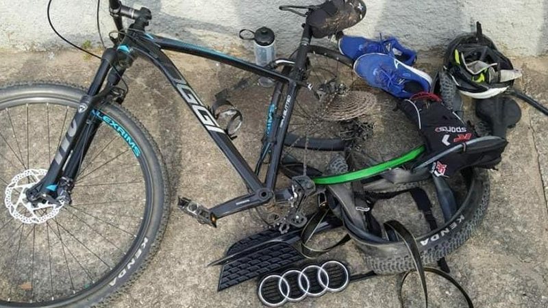 Biciclista do ciclista após o atropelamento Motorista atropela ciclista e foge, em Mogi das Cruzes (SP) - Imagem: Reprodução / Redes Sociais
