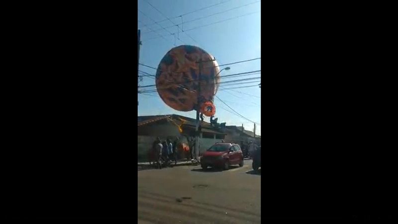 Balão em Praia Grande - Imagem: Reprodução / PG Infomídia