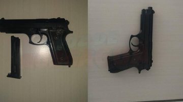 Simulacro pistola Taurus 'Tiozinho' é roubado na porta de casa e em seguida persegue criminoso em Mongaguá (SP) - Divulgação