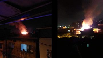 Fogo fustiga favela de Santos (SP) - Imagem: Reprodução / Redes Sociais