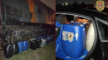 Dupla é presa em flagrante furtando combustível de locomotiva em Cubatão (SP) - Foto: Polícia Civil