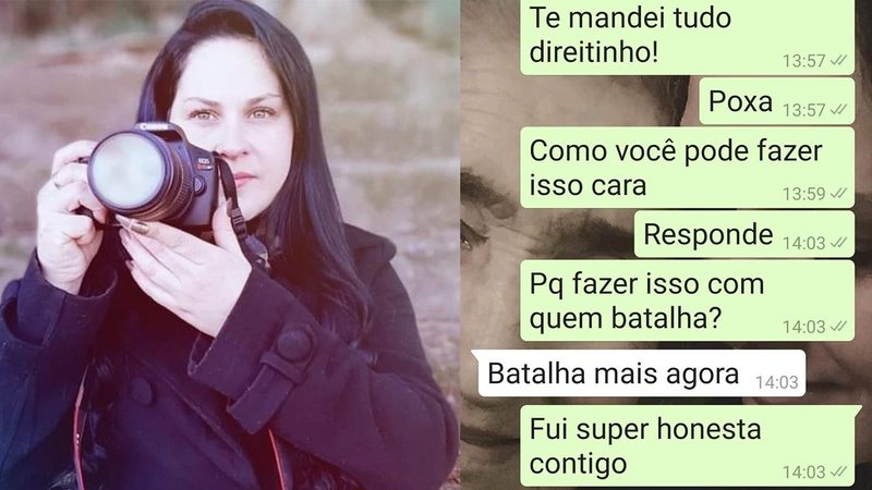 Daiane Pampim levou golpe em janeiro e agora busca ajuda para voltar a trabalhar Fotógrafa que caiu em golpe do Mercado Livre lança campanha para comprar câmera nova: "Doe R$ 1,00" - Arquivo pessoal