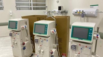 Novas maquinas de hemodiálise do Hospital Irmã Dulce Praia Grande conta com três novas maquinas de hemodiálise para UTI covid do Hospital Irmã Dulce - Divulgação/Prefeitura de Praia Grande