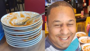 Pintor diz que foi expulso de restaurante após comer 15 pratos em rodízio; assista - Imagem: Reprodução / Facebook
