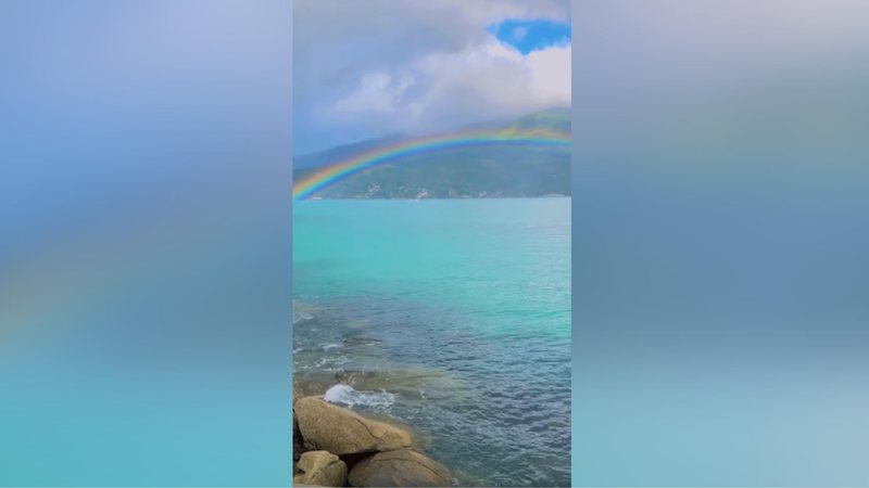 Lindo arco-íris no céu de Ilhabela, SP - Foto: Bruno Souza