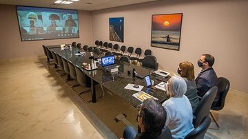 Reunião online Praia Grande realiza reunião sobre a duplicação do viaduto da Curva do ‘S’ - Reprodução/Prefeitura de Praia Grande