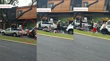 Motoqueiro tomba em perseguição policial, se finge de morto e foge correndo; assista - Imagem: Reprodução / Facebook / Fatos de Maringá