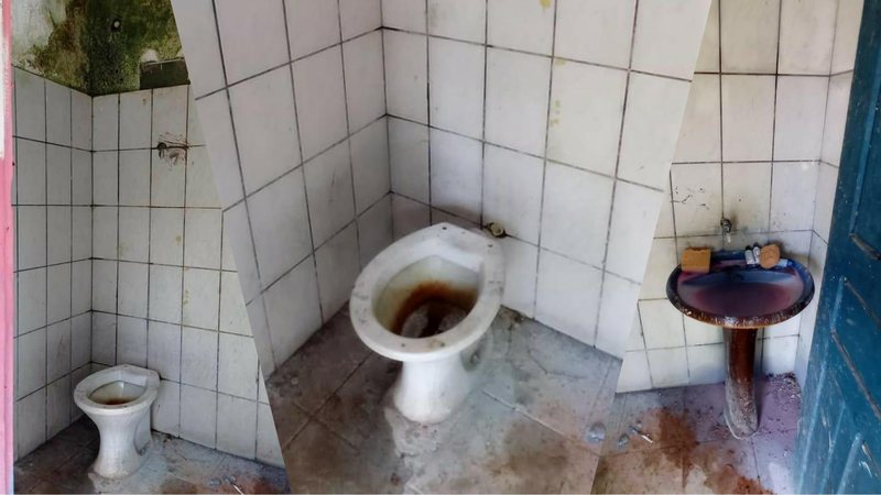 Denuncia do banheiro no cemitério de Ubatuba (SP) - Reprodução/Facebook