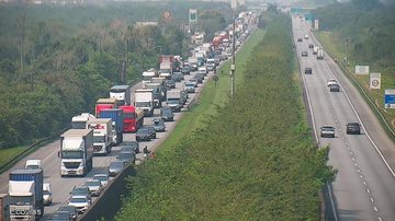 Imigrantes tem congestionamento quilométrico sentido São Paulo - Foto: Ecovias