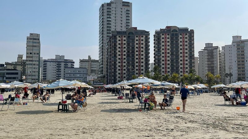 Praia da Guilhermina, em Praia Grande Praia Grande - Imagem: Reprodução / Praia Grande na Tela
