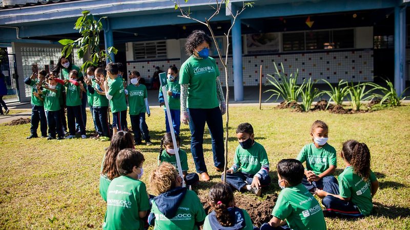 Em uma próxima etapa, os alunos com idade entre 6 e 10 anos aprenderão técnicas de compostagem e como manter a horta que também está sendo implantada Em Bertioga, escola do Chácaras adere ao programa Clorofila - Imagem: Divulgação Sobloco