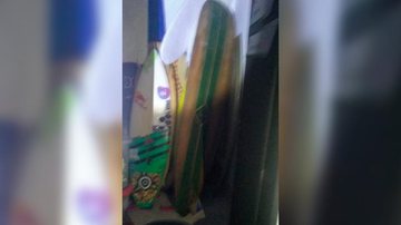 Preso suspeito de furtar pranchas e micro-ondas do Museu do Surf, em Santos (SP) - Imagem: Divulgação PMS