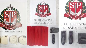 Em São Vicente (SP), Penitenciária 2 contabiliza três apreensões de ilícitos no fim de semana - Fotos: Reprodução SAP
