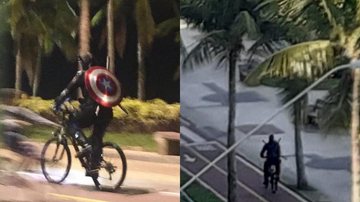 Ricardo, em sua fantasia de Ninja X, pedalando calmamente, Quem é o ciclista fantasiado de ninja que intriga moradores de Praia Grande (SP)? - Imagem: Reprodução / Redes Sociais / PG Mil Grau