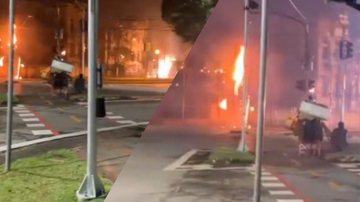 Incêndio domina ruas de Santos - Reprodução/Facebook