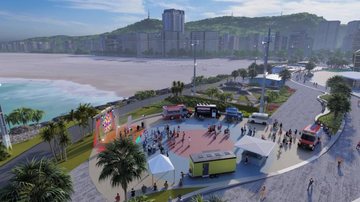 O espaço também ganhará novas atrações para entretenimento, gastronomia e contemplação Santos receberá R$ 8 milhões para revitalização do Emissário Submarino - Divulgação/Prefeitura de Santos