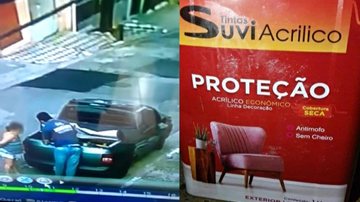 Estelionatários vendem cal com água em latas de tintas falsificadas, em Santos (SP) - Imagem: Idalina Silva Santos