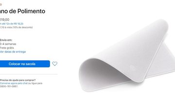 Anuncio do pano de polimento da Apple, vendido por R$ 219. Apple anuncia pano por R$ 219 e vira chacota na internet - Imagem: reprodução