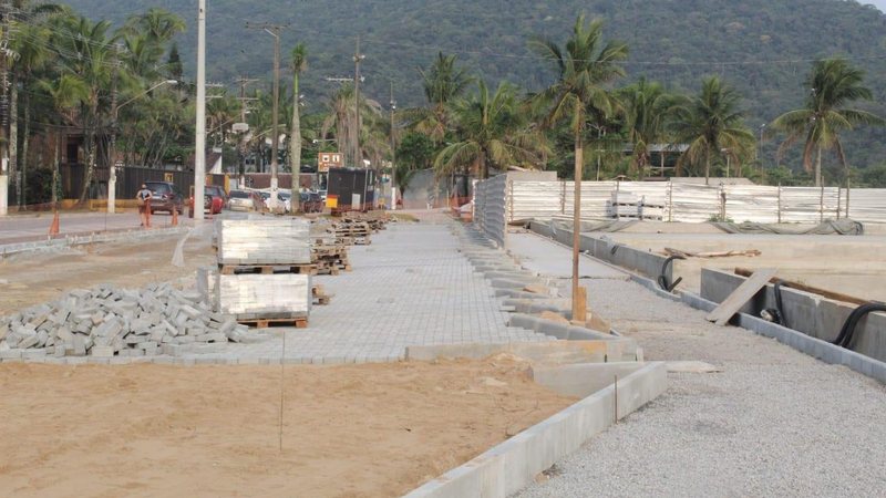 Obras na Praça Pôr do Sol, em Boiçucanga Prefeitura de São Sebastião (SP) diz que obra de praça só fica pronta em 2022 e irrita moradores - Foto: Prefeitura de São Sebastião