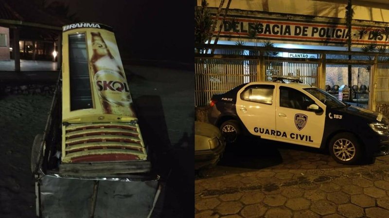 GCM de Itanhaém prende menor infrator que carregava freezer pelas ruas da cidade - Divulgação