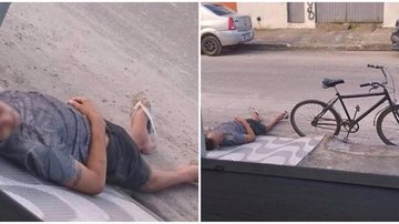 Jovem foi socorrido pelo SAMU e passa bem Jovem tem mal súbito e cai desmaiado em frente comercio de Praia Grande - Foto: Reprodução Facebook/Dhavid