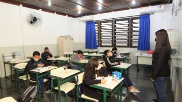 Escolas municipais de Santos abrem matriculas ara 2022 Sala de aula de Santos - Divulgação/Prefeitura de Santos