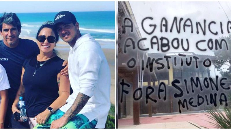 Brigas familiares seria o estopim para o encerramento do instituto Ex Instituto Medina amanhece vandalizado em Maresias: “Fora Simone!” - Imagens: Arquivo Pessoal Simone Medina - Coluna Léo Dias