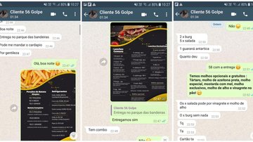 Suposta cliente em pedido a hamburguerias Golpe do lanche: mulher pede hambúrguer por delivery e não paga, em São Vicente - Foto: Portal Costa Norte