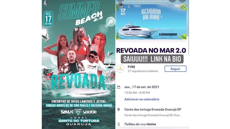 Revoada no mar Balada de luxo em alto mar com DJs e famosos é encerrada, em Guarujá (SP) - Imagens: Reprodução internet
