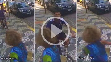 Roubo dourou apenas 23 segundos Idosa de 74 anos é roubada em apenas 23 segundos, em Santos (SP) - Imagens: Reprodução internet