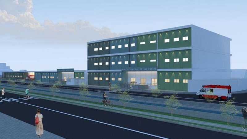 Prédio do novo hospital ficará na Linha Vermelha e irá substituir o antigo Crei Com fim do Crei, São Vicente anuncia novo Hospital Municipal na Linha Vermelha Prédio do novo hospital municipal de São Vicente - Divulgação/PMSV
