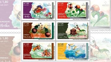 Correios lançam uma série de selos que homenageia os chamados insetos benéficos Insetos invadem selos dos Correios Série de selos dos Correios que ilustram insetos considerados benéficos - Luciana Fernandes