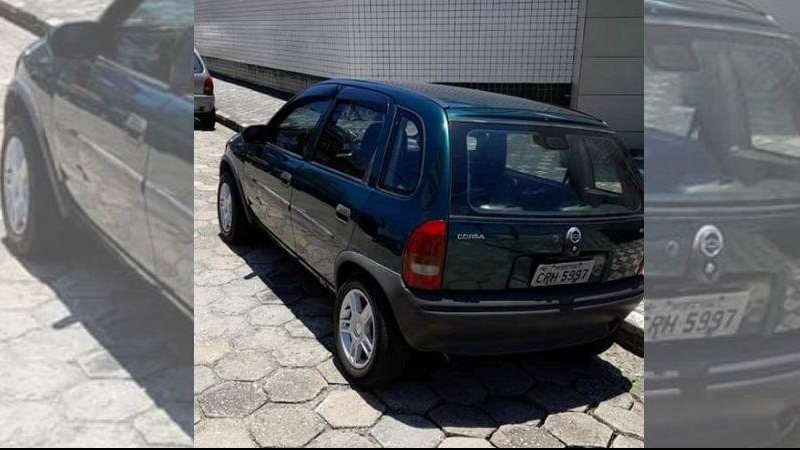 Veículo foi furtado na Prainha, mais conhecida como Praia dos Pescadores Vendedora de trufas tem carro furtado e se desespera ‘meu ganha pão’ Carro furtado - um Corsa verde - Reprodução/Redes Sociais