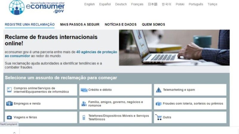© econsumer.gov/Governo Federal - © econsumer.gov/Governo Federal