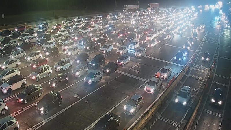 Trânsito no feriado: Imigrantes tem congestionamento sentido Litoral - Foto: Divulgação Ecovias